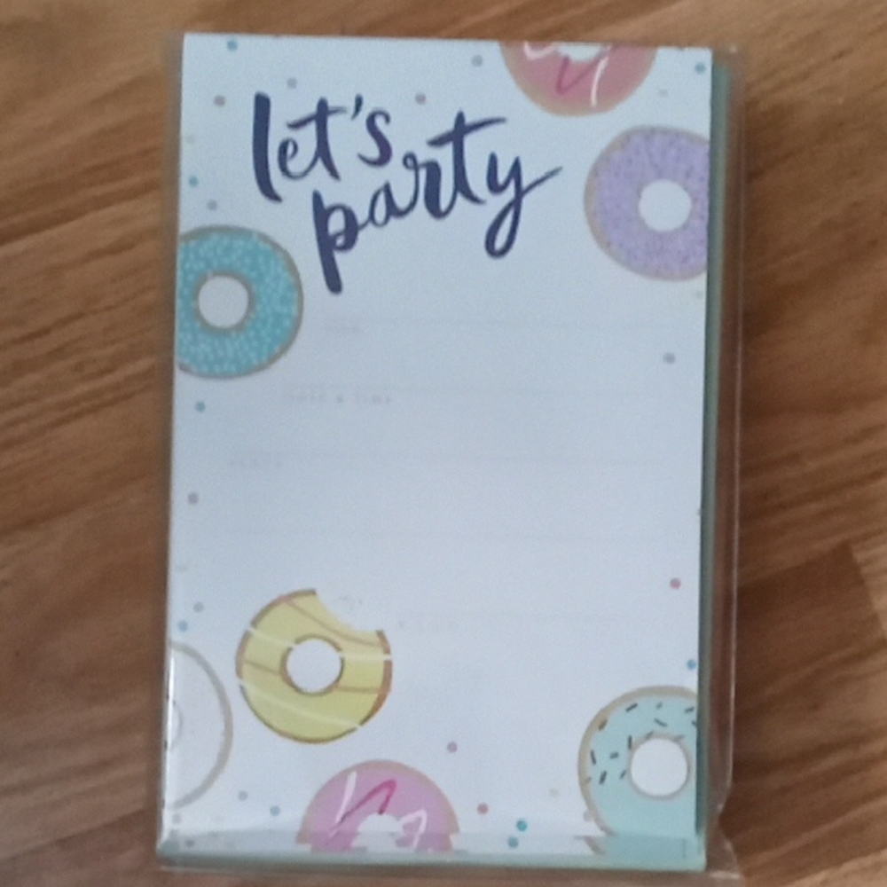 Let's Party Donut Themed Invitations